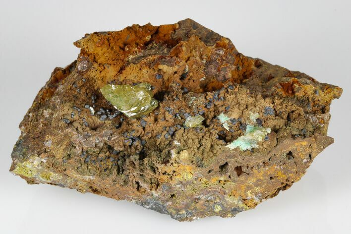 Cuprian Adamite Crystals on Limonite - Ojuela Mine, Mexico #183726
